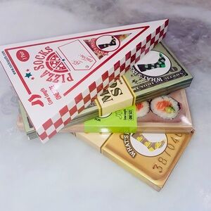 7 Day Novelty Socks GIFT Set- pizza sushi Candy